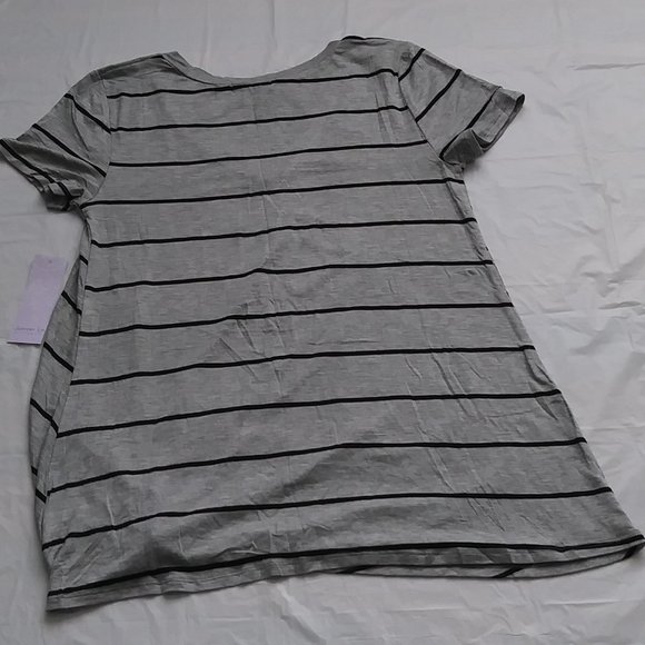 Women's short-sleeved top with stripes JUNIPER Ln maternity gray color, size L - Picture 6 of 14